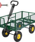 Heavy Duty Garden Cart With 900 Lb Capacity And 38x20 Steel Bed, Rust Resistant Yard Wagon With 10 Inch Wheels, Built In Handle