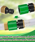 15 Piece Plastic Garden Hose Quick Connectors Set with Male and Female Fittings Three Quarter Inch US Thread in use