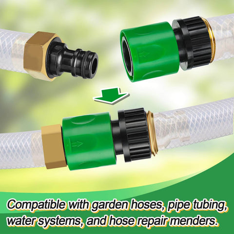 15 Piece Plastic Garden Hose Quick Connectors Set with Male and Female Fittings Three Quarter Inch US Thread in use