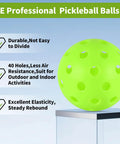 4 pcs Pickleball Balls,40 Holes Indoor Pickleball balls,8mm Precision Drilled-Spaced Pickle ball Set-Professional Plastic Ball, green