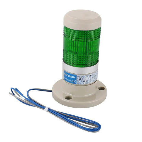 Bright Green LED Industrial Heavy Duty Signal Light Tower 110V AC Continuous Warning Light LTP-502T Direct Mounting