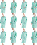 Green Lab Coats With Hat 12 Pack Breathable Dustproof Workwear For Laboratory Food Processing Cleanroom And Industrial Use 4XL