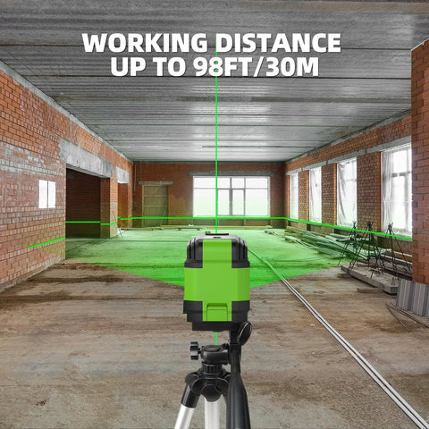 Laser Level With Tripod Kit Self Leveling 98Ft Bright Green Cross Line For Precise Picture Hanging Tile Alignment And Home Renovation