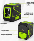 Laser Level With Tripod 100 Feet Green Cross Line Self Leveling 360 Degree Rotating Beam Vertical And Horizontal Projection