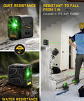 Pocket Green Laser Level D2 100 Ft Self Leveling Cross Line Laser With 360 Degree Rotation Type C Rechargeable