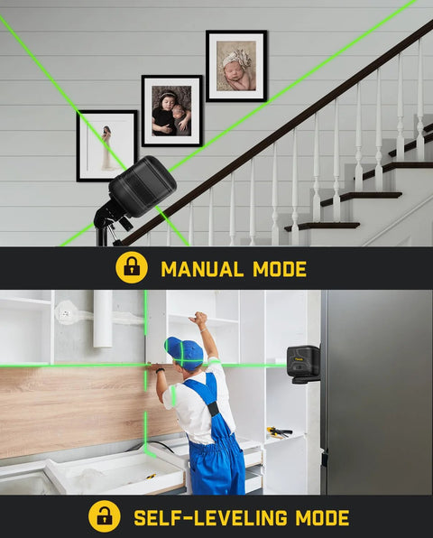 Pocket Green Laser Level D2 100 Ft Self Leveling Cross Line Laser With 360 Degree Rotation Type C for picture hanging and DIY projects