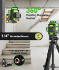 360 Degree Self Leveling Green Laser Level With Triple 360 Degree Cross Lines for precise room layouts and picture hanging