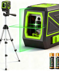 Laser Level With Tripod 100 Feet Green Cross Line Self Leveling 360 Degree Rotating Beam Vertical And Horizontal Projection IP54 Waterproof Battery Operated Pulse Mode For Fast Accurate Indoor And Outdoor Leveling And Alignment