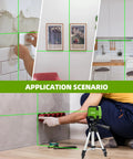 Laser Level With Tripod Kit Self Leveling 98Ft Bright Green Cross Line For Precise Picture Hanging and Tile Alignment