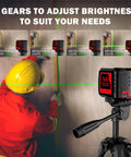 Cross Line Laser Level With Tripod Kit For 100 Ft Range Green Laser Self Leveling And Pulse Mode IP54 Waterproof Four Brightness Levels
