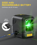 Pocket Green Laser Level D2 100 Ft Self Leveling Cross Line Laser With 360 Degree Rotation Type C Rechargeable Battery