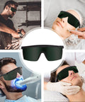Green Laser Safety Glasses 200nm-2000nm For IPL Hair Removal Eye Protection in use during dental, beauty, and industrial procedures.
