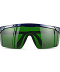 Front view of Green Laser Safety Glasses 200nm-2000nm For IPL Hair Removal Eye Protection, showing green lenses and black frame.
