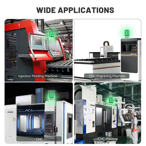 Industrial Tower Warning Light 3 Layer Indicator Lamp With Buzzer 110V AC Red Green Yellow LED Beacons installed on machinery