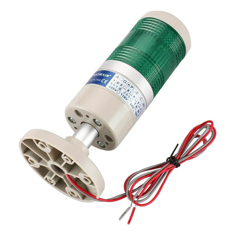 Industrial Green LED Signal Light 110V AC With Mounting Bracket Heavy Duty Tower Indicator 2W Pro Grade Construction LGP502T