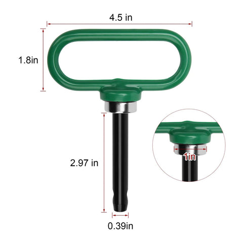 Heavy Duty Magnetic Hitch Pin 1/2 Inch Strong Magnet Handle For Lawn Mowers And Trailer Hitches, showing dimensions.