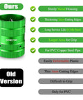 All In One Deburring Cutter And Tube Reamer For Copper PVC And Metal Pipes With Easy Grip Handle Green Finish front view