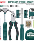 Compact 25 Piece Green Mini Tool Kit For Home And Office DIY In A Portable Toolbox Case great for quick fixes and repairs