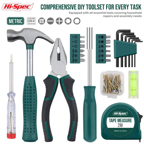 Compact 25 Piece Green Mini Tool Kit For Home And Office DIY In A Portable Toolbox Case great for quick fixes and repairs