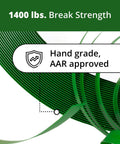 Heavy Duty PET Strapping Coil Five Eighths Inch Wide 0.035 Inch Thick, 200 Feet, 1400 Lbs Break Strength, Green, UV And Water Resistant.