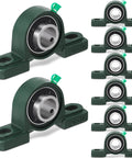 8 Pcs UCP205-16 Pillow Block Bearing with 1" Bore Flange Mounted Pillow Block Ball Bearing Self Alignment Cast Iron Housing Steel Unit for Industry, Green