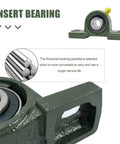 Close-up of 4 PCS UCP202-10 5/8 inch Pillow Block Bearing Mounted Pillow Block Bearing 5/8" Inside Diameter with insert and pedestal.
