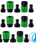 15 Piece Plastic Garden Hose Quick Connectors Set With Male And Female Fittings Three Quarter Inch US Thread For Garden Hoses