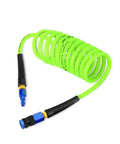 One Quarter Inch By Ten Foot Pro Grade Reinforced Polyurethane Air Hose with bend restrictor and quick coupler for air compressors