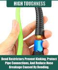 Hand holding One Quarter Inch By Ten Foot Pro Grade Reinforced Polyurethane Air Hose With Bend Restrictor And Self Coiling Design
