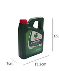 Green bottle of Castrol Magnatec 10W-40 motor oil showing dimensions 18.7cm height, 13.2cm width, and 7cm depth.