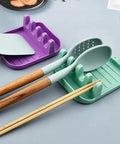 Spatula Rack, 2 Pcs 5 Inch x 5.7 Inch x 1.9 Inch Green and Purple Plastic Spatula Holder used for organizing kitchen utensils