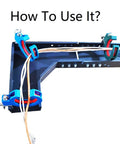 Two Pack Green Cable Tray Rollers for Wire Routing and Cable Management, Red Axle Design installed on tray with wires