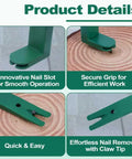 Close-up of Heavy-Duty Roof Shingle Nail Removal and Installer Tool with a 2-in-1 nail slot for quick and secure operation.