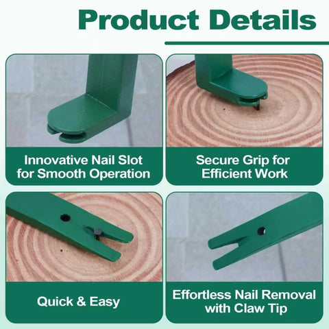 Close-up of Heavy-Duty Roof Shingle Nail Removal and Installer Tool with a 2-in-1 nail slot for quick and secure operation.