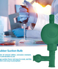 Three Valve Suction Bulb Pipette Filler For Efficient Liquid Transfer In Laboratories Durable Rubber Construction With Large Suction Force Prevents Liquid Precipitation For Accurate Measurements Green