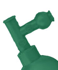 Green three valve suction bulb pipette filler for efficient liquid transfer, durable rubber construction, strong suction, lab use