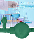 Three Valve Suction Bulb Pipette Filler For Efficient Liquid Transfer In Laboratories Durable Rubber Construction Green
