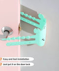 Adjustable Silicone Door Silencer Sleeve Buffer With 5-Position Design on door latch, green, crab-shaped for noise reduction
