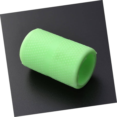 Green silicone grip cover sleeve for handle, non-slip, vibration absorbing, hand protector, food-grade, 2.04 x 1.18 x 1.18 inches for tattoo tools.