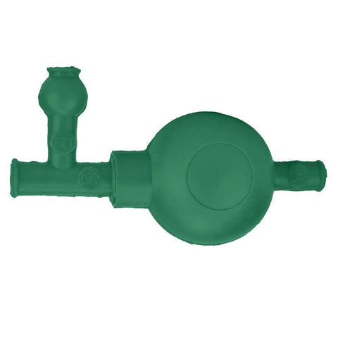 Three Valve Suction Bulb Pipette Filler For Efficient Liquid Transfer In Laboratories Durable Rubber Construction Green