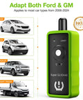 Two-In-One TPMS Relearn Tool For GM And Ford With Model Switch Button Tire Pressure Sensor Monitor Reset And Activation 2024 Green