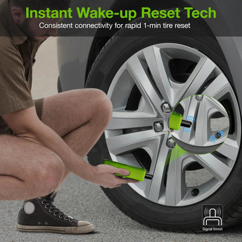 Two-In-One TPMS Relearn Tool For GM And Ford With Model Switch Button 2024 Edition Green used on car tire