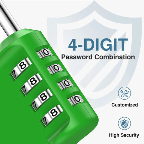 4 Digit Resettable Waterproof Padlock For Outdoor Use With Ten Thousand Possible Combinations Ideal For Gym Lockers Toolboxes Gates Fences