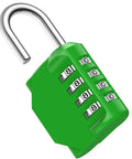 Green 4 Digit Resettable Waterproof Padlock for outdoor use with ten thousand possible combinations; ideal for gym lockers and gates