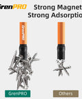 22 Piece Magnetic Hex Bit Set 2 Inch Long SAE and Metric Hex Bits Quick Release in use, demonstrating strong magnetic adsorption with screws.
