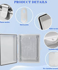 Weatherproof Outdoor Electrical Box IP67 ABS Plastic Enclosure with Mounting Plate and Wall Brackets, open view