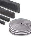 Thick Self Adhesive Brush Weather Stripping For Windows And Doors 0.9 Inch Brush Height By 0.4 Inch Backing Width 33 Feet Length Grey Sliding Seal Strip Window Felt Dust Stopper Draft Blocker Insulation And Winter Weatherproofing.