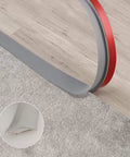 Trimold Carpet to Tile Floor Transition Strip, Grey Self-Adhesive Threshold Edging Trim installed between carpet and tile flooring