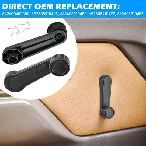 Interior door with installed crank handle, 2 Pack Interior Window Crank Handles For Toyota Models 1973 to 2017 Grey Durable