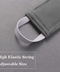 Close-up of Baby Door Latch Cover Silencer For Nurseries, Thick Cushion And Soft Three Layer Fabric With Elastic Straps, Grey 3 Pack